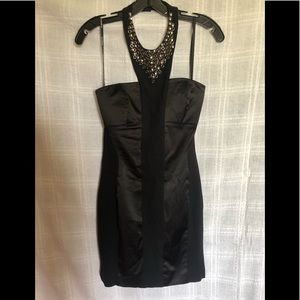 Bebe satin grommet halter dress size M